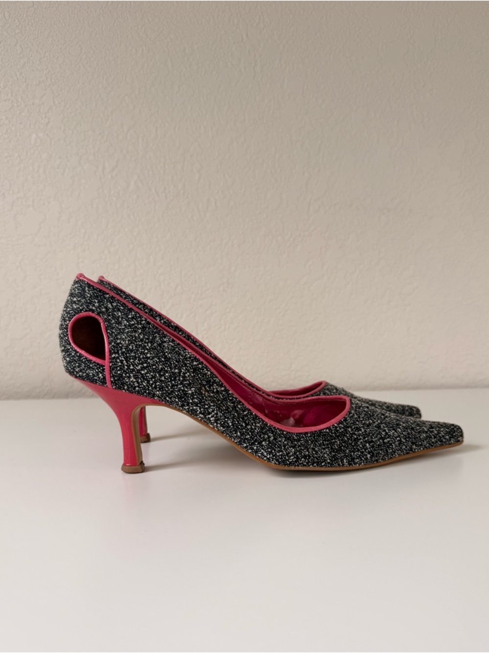 Vintage tweed kitten heels by designer Sergio Zelcer